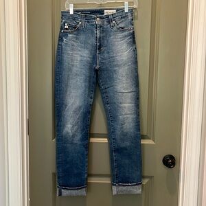AG denim. MARI high rise medium wash. High rise slim straight. Size 26.